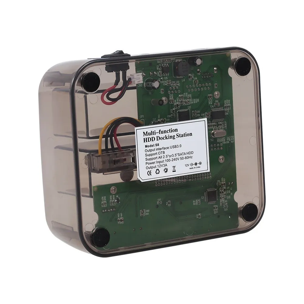Док станция для жестких дисков прозрачная док 3 0/2 5 дюйма с кардридером TF M2 SD и 2