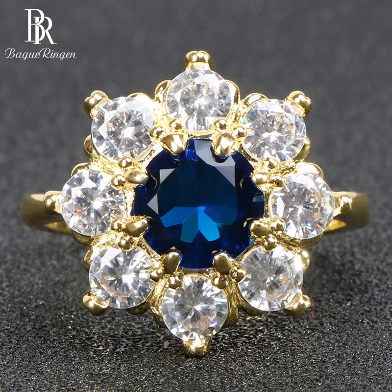 Кольцо женское из серебра 925 пробы с драгоценными камни сапфиры|Кольца| |