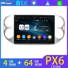 10,1 ''Android 10 PX6 4 + 64G Автомобильный мультимедийный плеер для Volkswagen VW Tiguan 4G LTE Bluetooth 5,0 Tethering DSP радио Android Auto