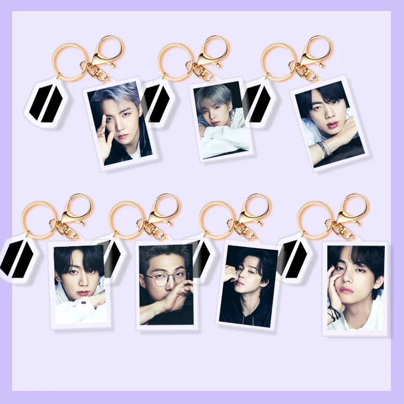 

Оптовая продажа, 1 шт., акриловый брелок для ключей Kpop Bangtan Boys, новинка, милый кулон, брелок для ключей, подарки, поклонники, коллекция аксессуа...