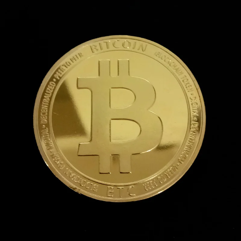 Биткоин монета криптовалюта художественная коллекция Позолоченные физические