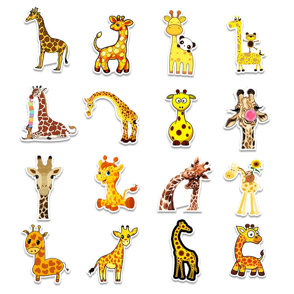 

50PCS New Kawaii giraffe Stickers Decal For Girl Cute Cartoons Animal Sticker to DIY Suitcase Stationery Fridge Guitar