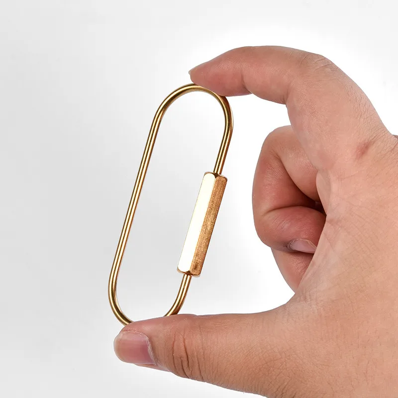 Латунный брелок с замком D для ключей золотистый кемпинга аксессуары T31|Брелоки| |