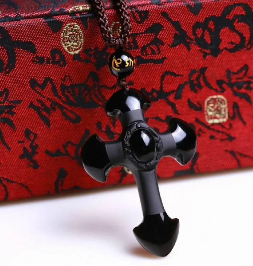 Модные ювелирные изделия Бесплатная доставка натуральный камень обсидиан кулон