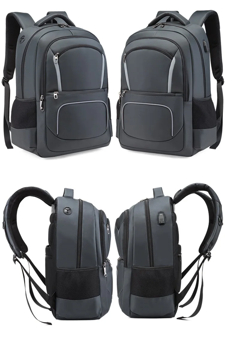 Waterproof Large Backpack 17.3 17 inch Laptop Backpack men Business Travel Multi-function Backpack male Traveling bag Black grey