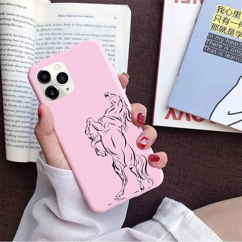 

The Great beauty horse Phone Case Candy Color for iPhone 11 12 pro XS MAX 8 7 6 6S Plus X 5S SE 2020 XR