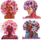 Цветок Африка Девушка патчи для костюмы утюг на патчи Аппликации термо-Стикеры для одежды сделай сам; Модные женские толстовки с капюшоном, футболки Переводные картинки патч