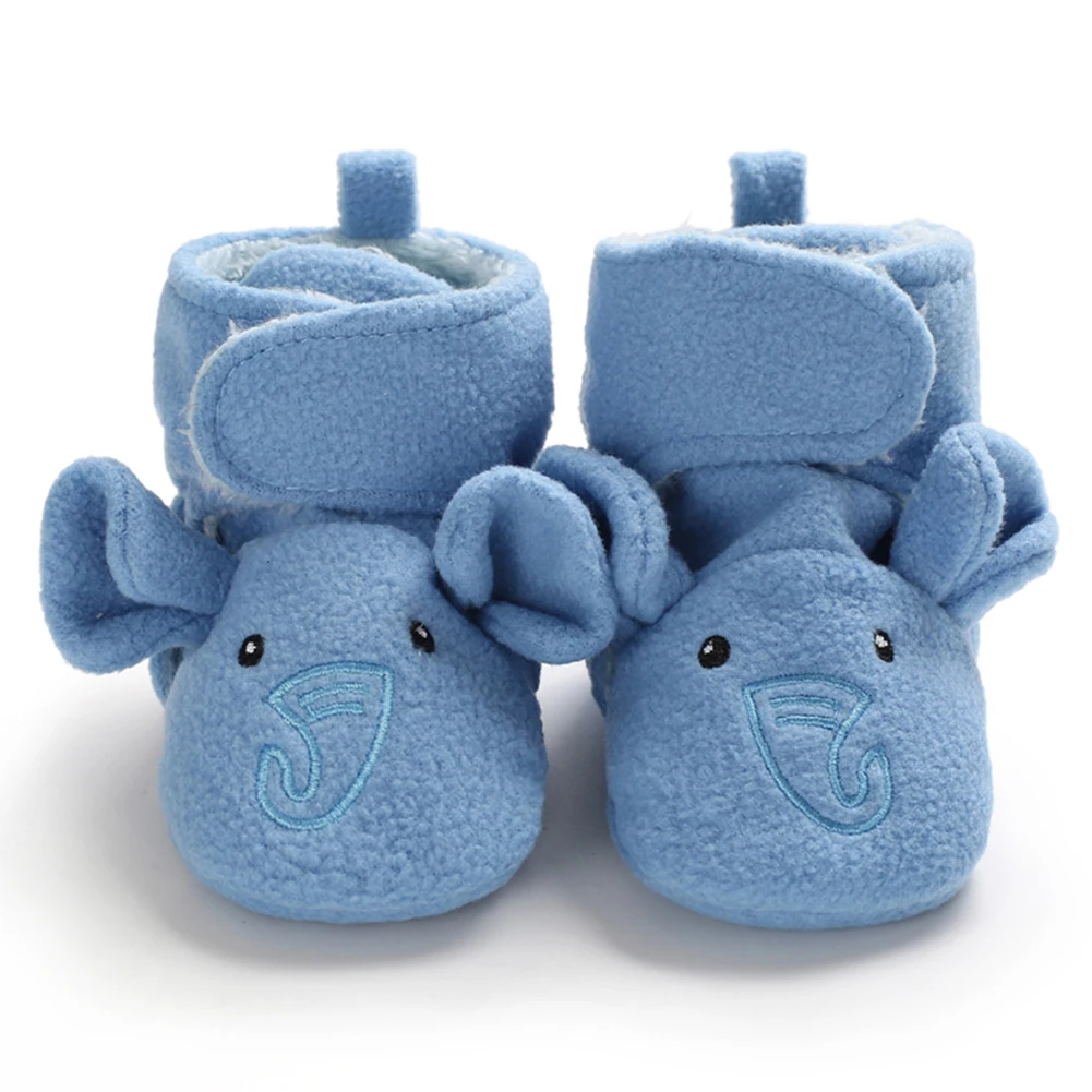 blue elephant Новая детская обувь, носки для мальчиков и девочек, зимние теплые ботиночки, Нескользящие, для малышей, мягкие, для новорожденных, пинетки - Цвет: blue elephant