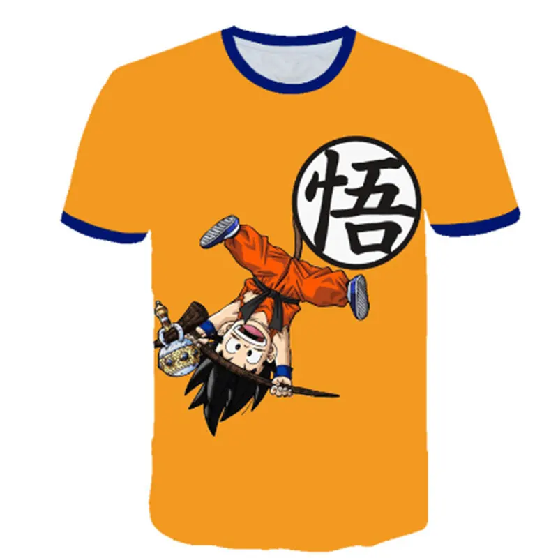 

Summer New One-piece Japanese Anime Goku Men's 3d Printing Harajuku Style Street Fashion Fitness Sports Leisure T-shirt