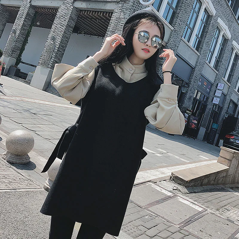 Высококачественное осенне-зимнее женское Повседневное платье-майка с длинными