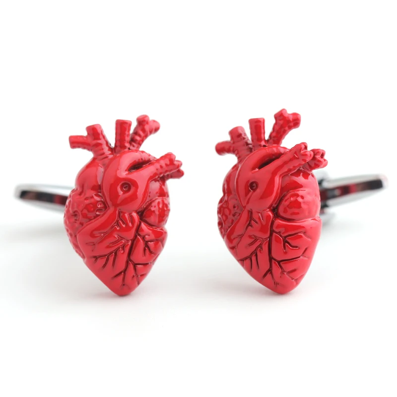 Мужские Запонки с сердечками красные запонки опт и розница Новое поступление