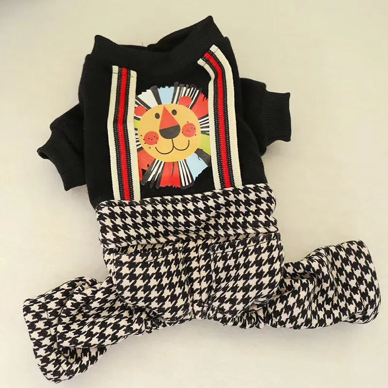 Одежда для домашних животных с принтом &quotгусиные лапки&quot и бархатные брюки