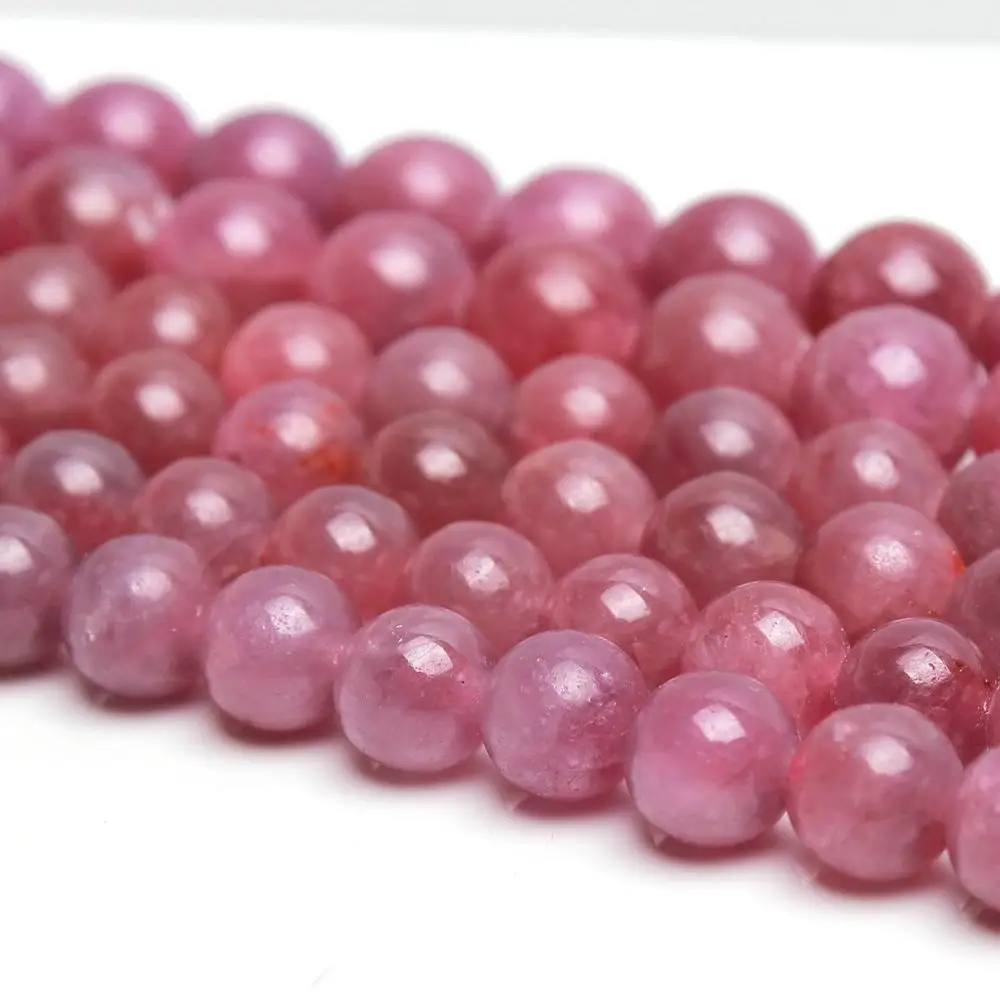 Natural Round Ruby  Gemstone Loose Beads 4.5 mm For Necklace Bracelet DIY Jewelry Making 15inch Strand