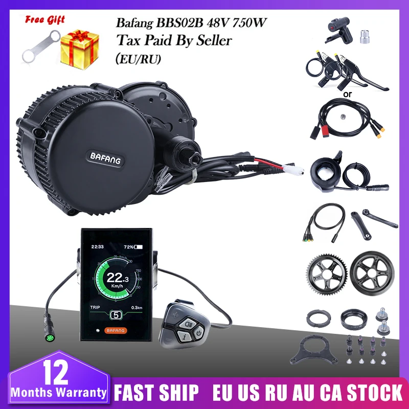 48V 750W Bafang BBS02B Mid Мотор привода фара для электровелосипеда в электрические