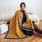 2021 Роскошные зимние женские шарфы из пашмины с надписью кашемировый шарф с принтом, женские шали, Женский хиджаб