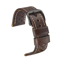 porous 23mm leather watch strap vinatge color watch leather belt for mens watch watch band strap breathable