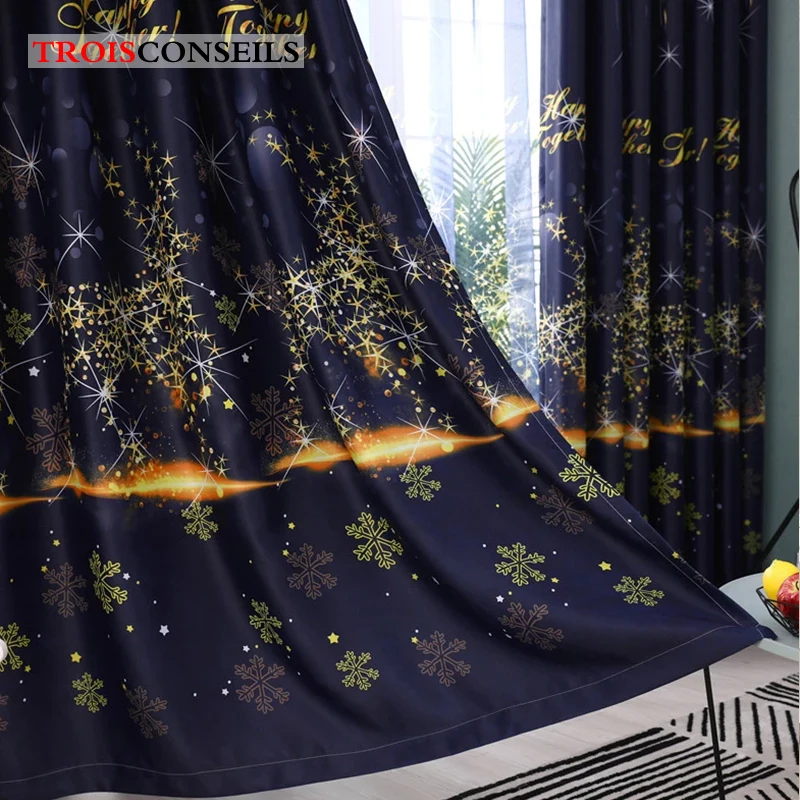 Занавески на окна для гостиной занавески Звездные огни принт тюль Фотошторы