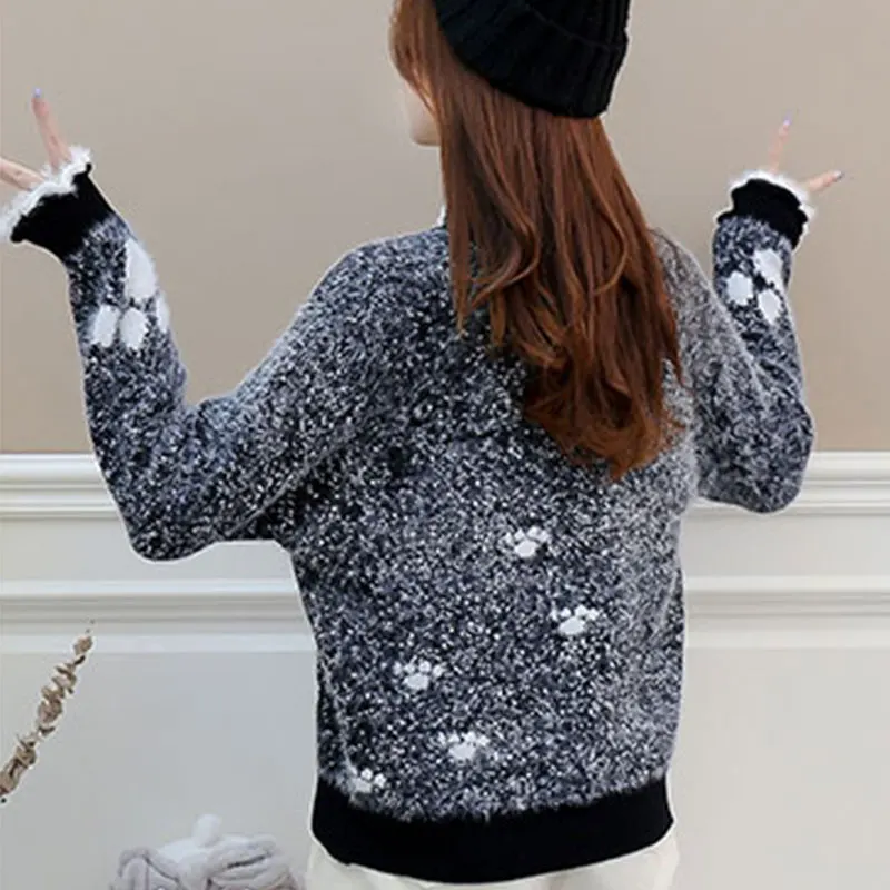 turtle neck xmas sweater yellow ugly christmas women's turtleneck oversized jumper sweters women invierno 2019 | Женская одежда