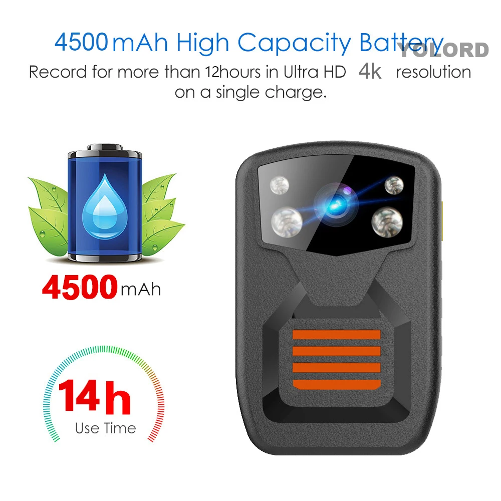 1296P 1080P мини полицейская камера ночного видения Автомобильный видеорегистратор