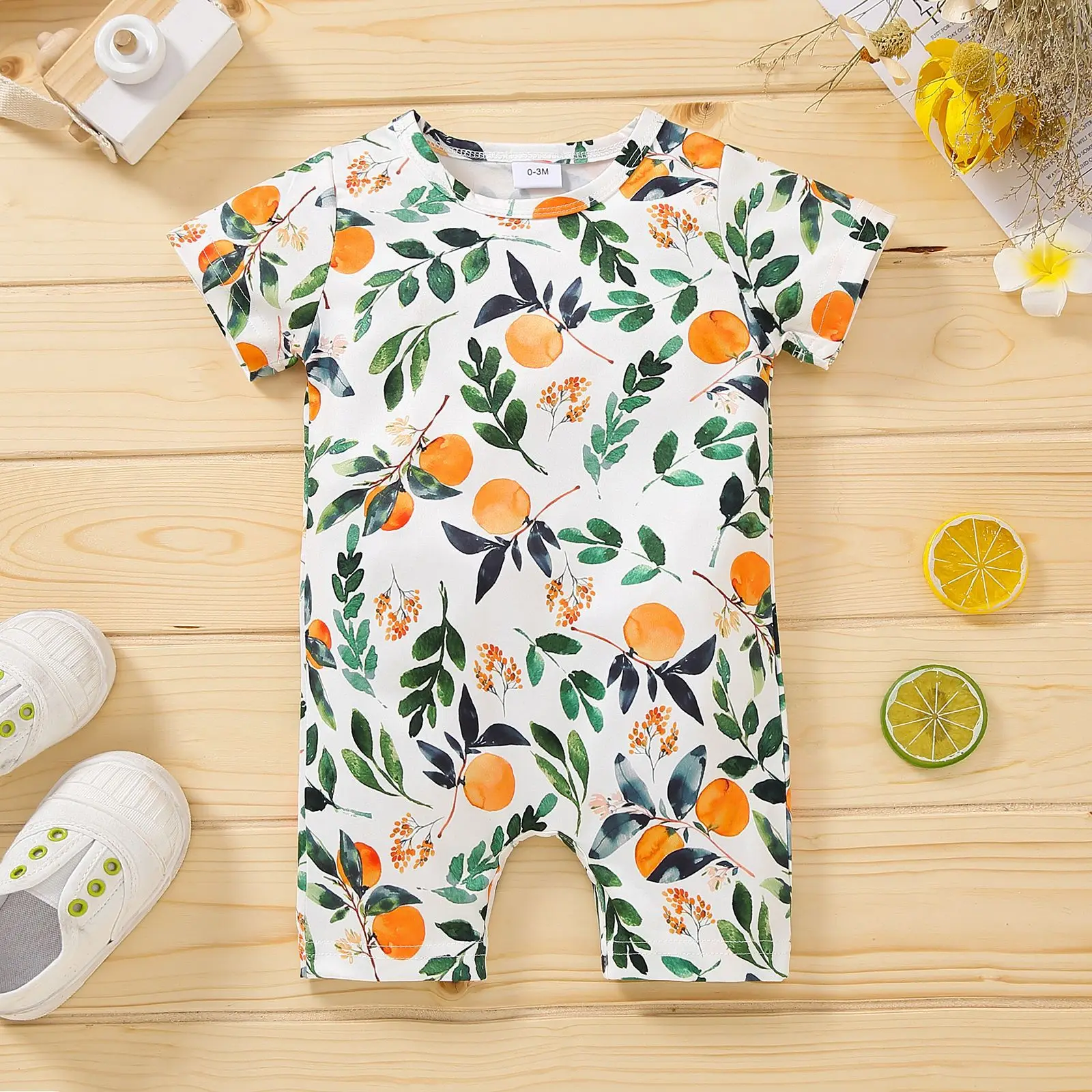 

Newborn Summer Toddler Baby Romper Short Sleeve Cotton Infant Jumpsuit Fruit Printed Baby Boy Girl Small Rompers Baby Clothes