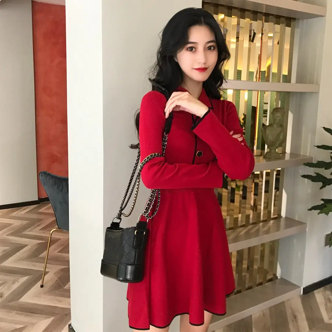 Женское белое мини платье в стиле Харадзюку Осеннее вечернее с длинным рукавом и