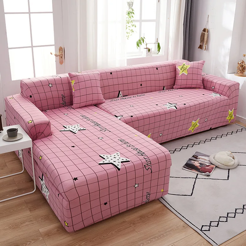 

Plaid Elastic Polyester Sofa Covers for Living Room Flower Knitted Fabric Furniture Slipcovers Protector 1/2/3/4 Seater