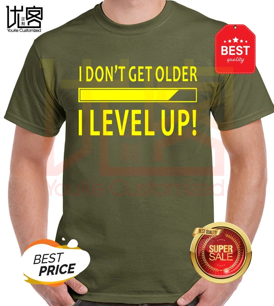 Новинка забавная футболка с надписью I't Get Older I Level Up для любителей игры на день