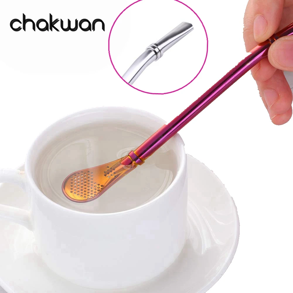 7Corlor ложка из нержавеющей стали для питья Чайный фильтр чайные соломинки