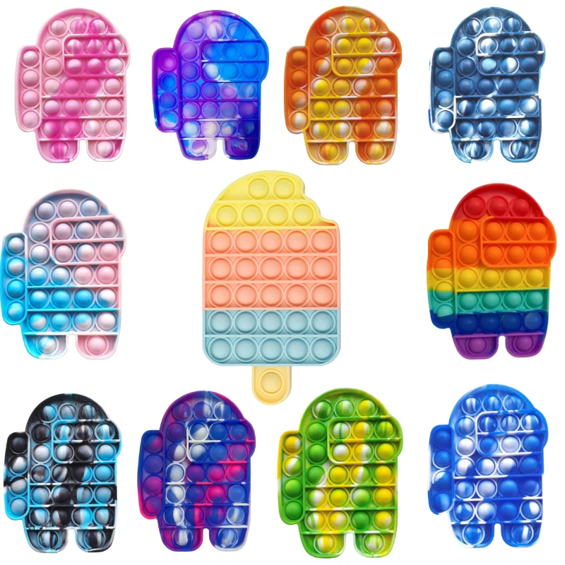 Игрушки силиконовая игрушка с пузырьками динозавр осьминог клубника мороженое