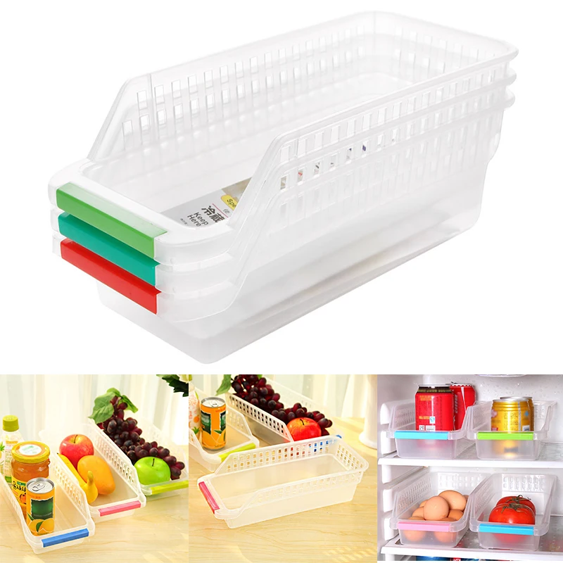 

Fridge Organizer Drawer Basket Pantry Food Storage Fresh Spacer Layer Storage Rack Fruits Vegetables Snack Boxes Kitchen Tools