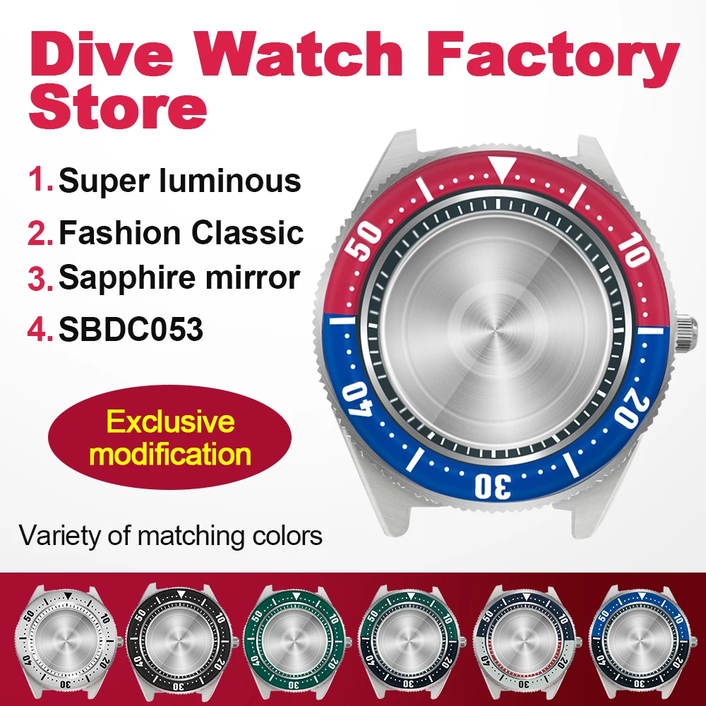 For SEIKO Watch Case SBDC053 Small Tuple Modified Watch Accessories Double Sapphire Professional Diver Watch 316L Steel Case