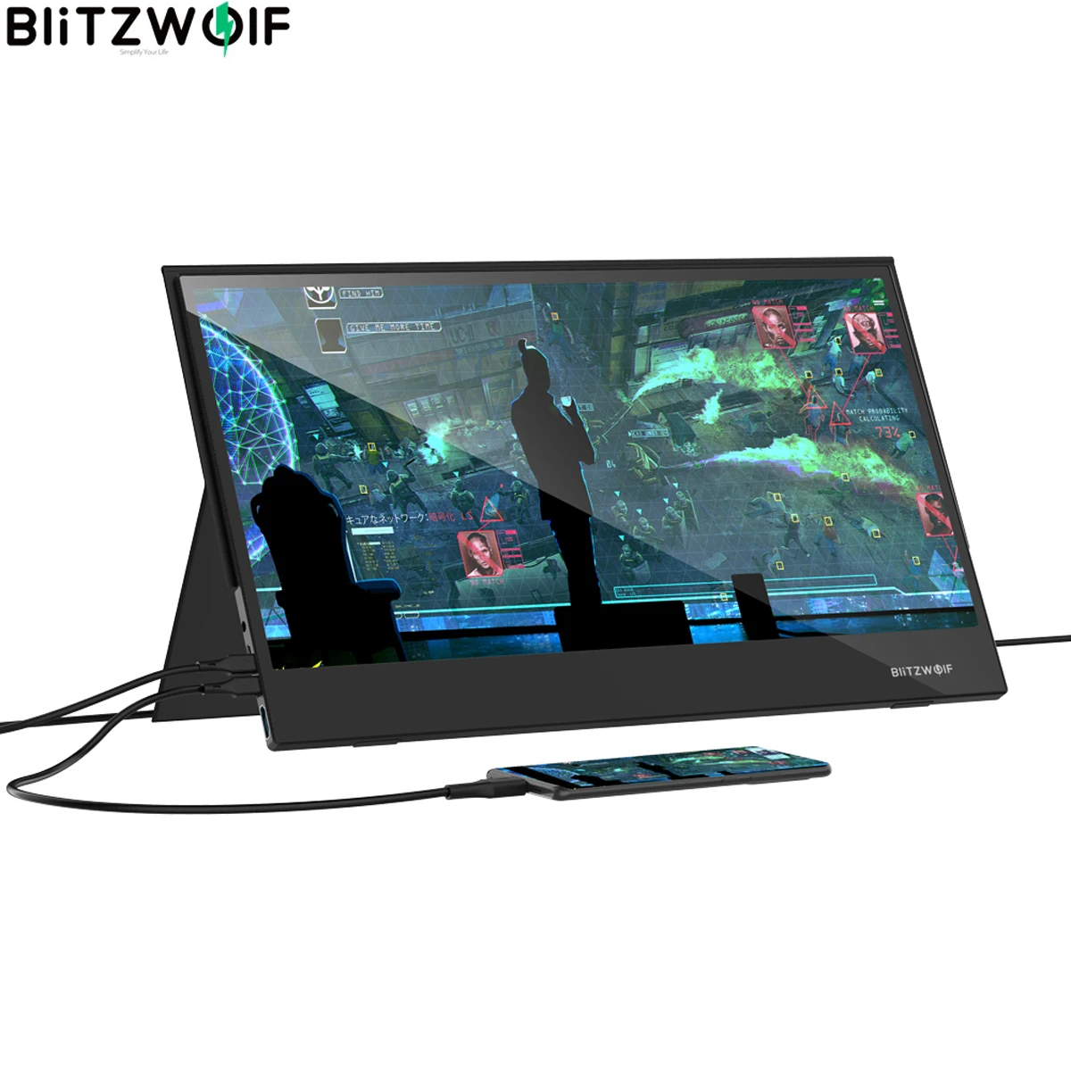 BlitzWolf BW PCM6 HD LCD Monitor 17.3Inch сенсорная панель usb типа c HDMI совместимый для LaptopPphone xbox/ ps4
