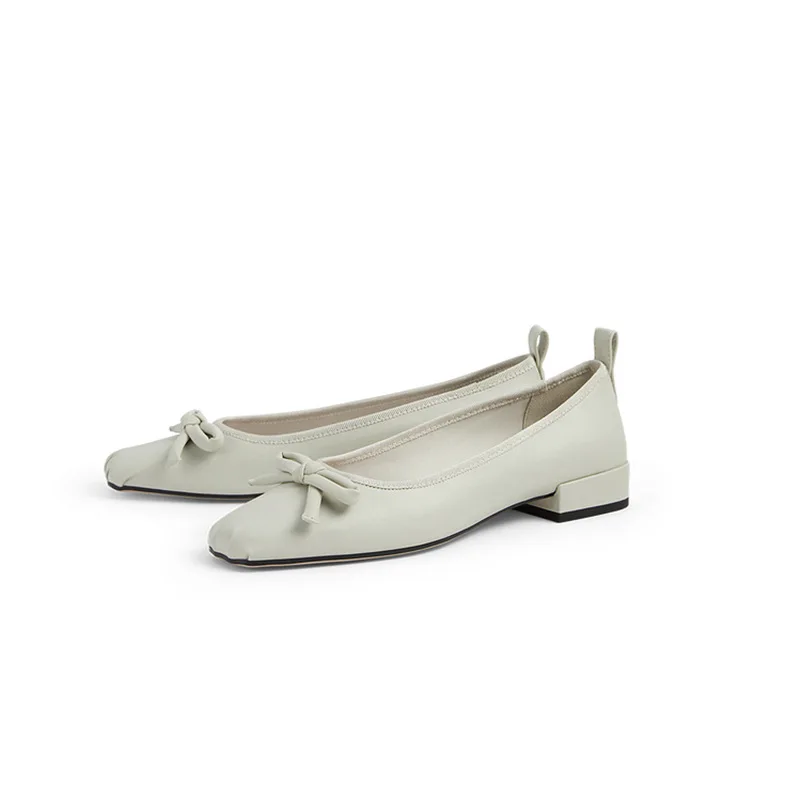 

Shoes Woman Flats Shallow Mouth Casual Female Sneakers Low Heels Bow-Knot Square Toe Autumn Dress Butterfly Ballerinas Fall Butt
