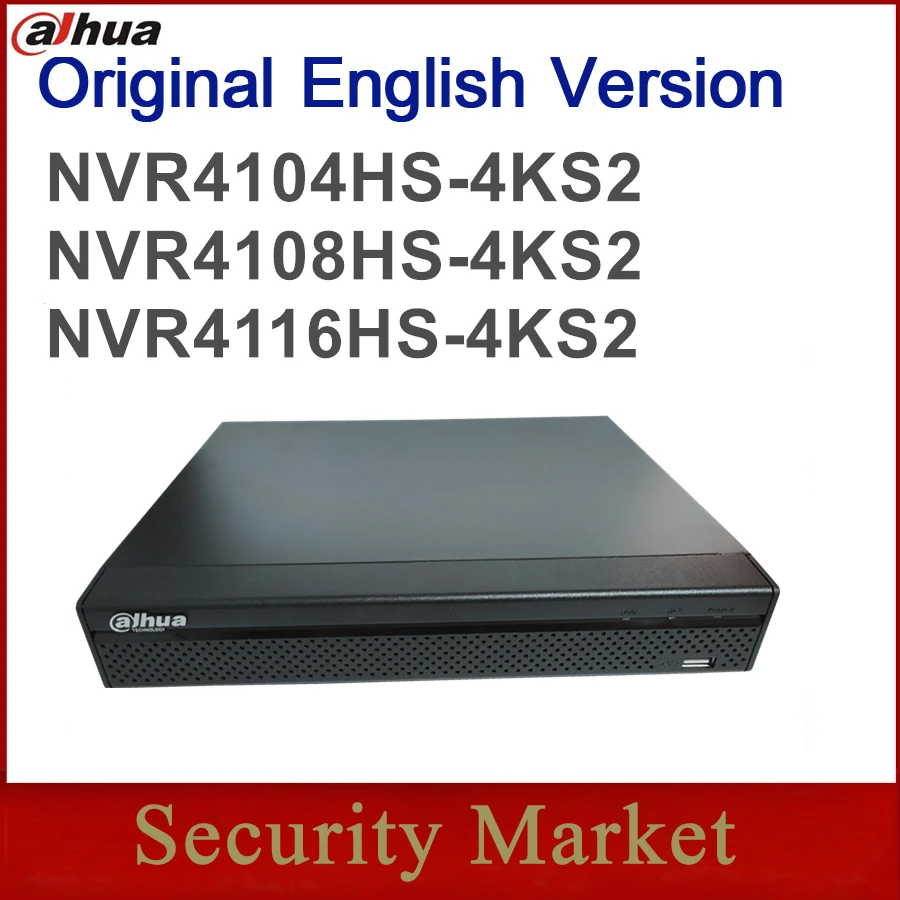 Оригинал dahua английская NVR4104HS-4KS2 NVR4108HS-4KS2 NVR4116HS-4K 4/8/16 канальный компактный 1U 4K и H.265
