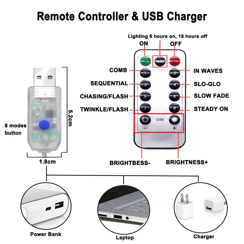 СВЕТОДИОДНАЯ Гирлянда занавес с дистанционным управлением питание от USB