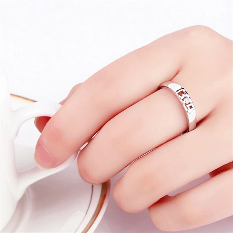 

Crystal Resizable Rings Sale Alloy High Quality Silvery Wedding 1PC Drop Shipping Allergy Free Couple Men Women Adjustable
