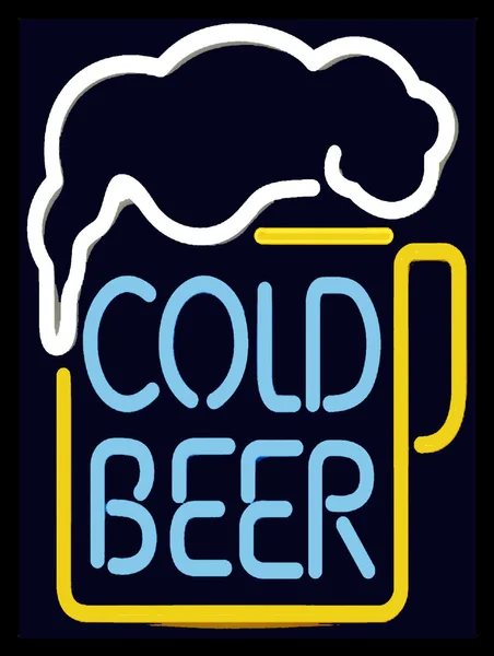 

Cold Beer Neon Print, Retro Metal Aluminium Sign Vintage / Man Cave / Bar/ Pub
