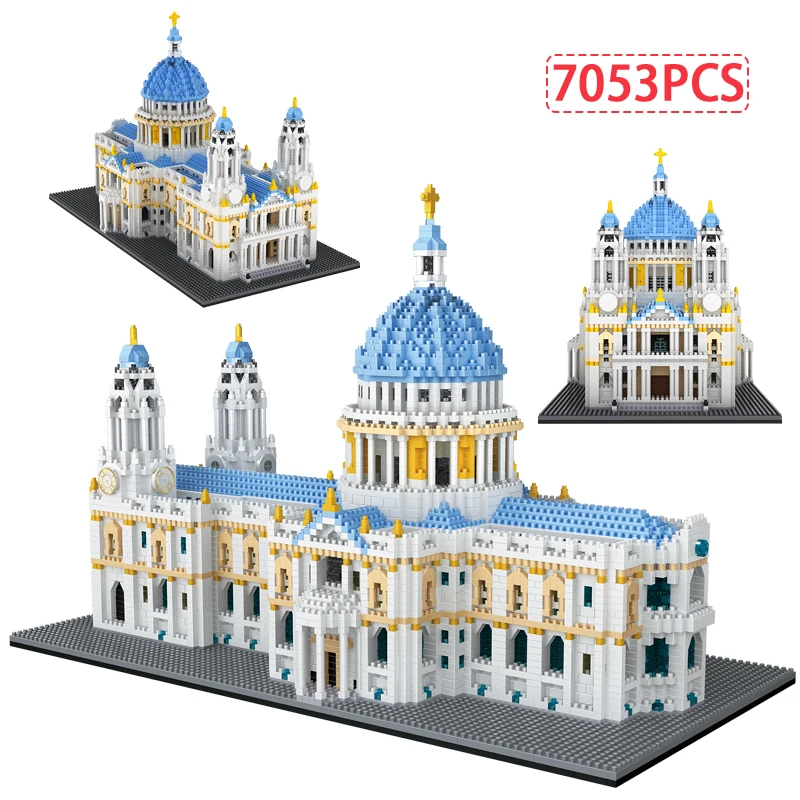 

7053 Pcs City Mini St Paul's Cathedral Architecture Building Blocks MOC Famous Castle Bricks Educational Toys For Children Gifts