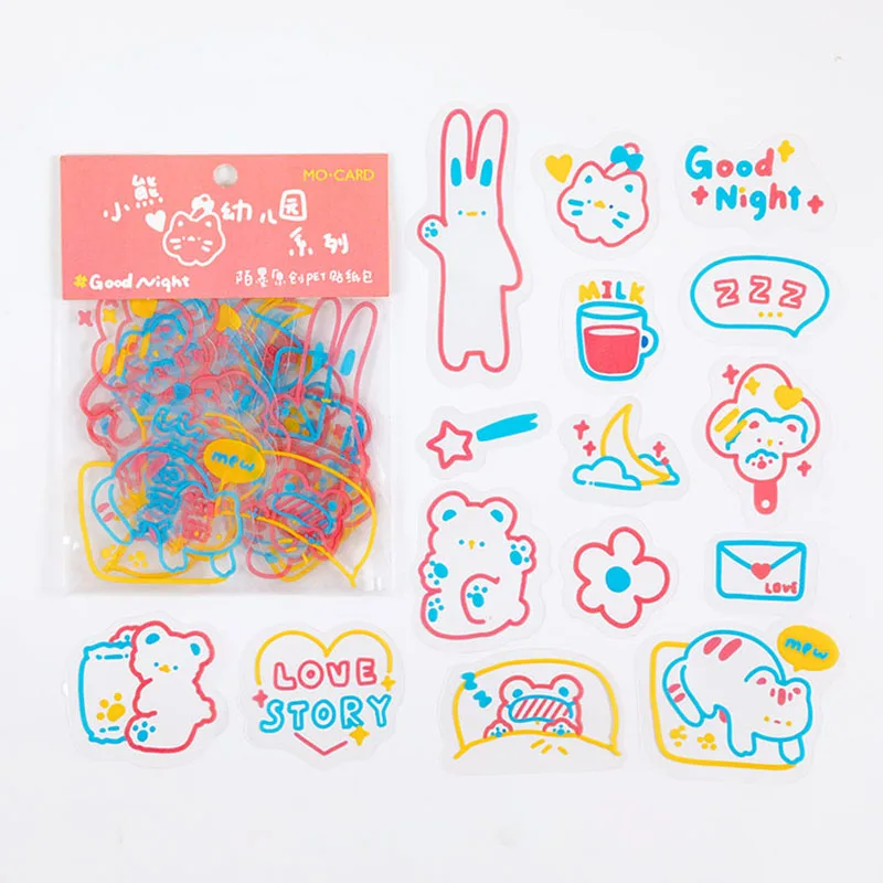 45 шт./упак. милый медведь Декоративные наклейки для детского сада ПЭТ планировщик