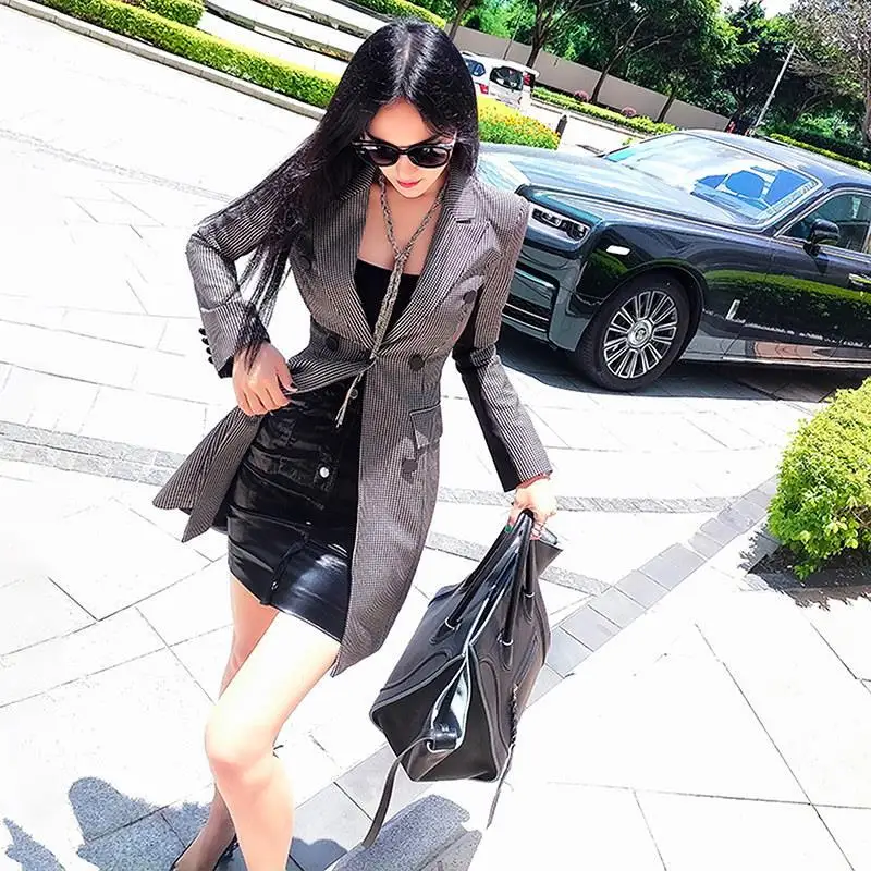 

Early Spring British Style 2021 New Women's Fashion Temperament Professional Thin Casual Plaid Small Suit Jacket Women