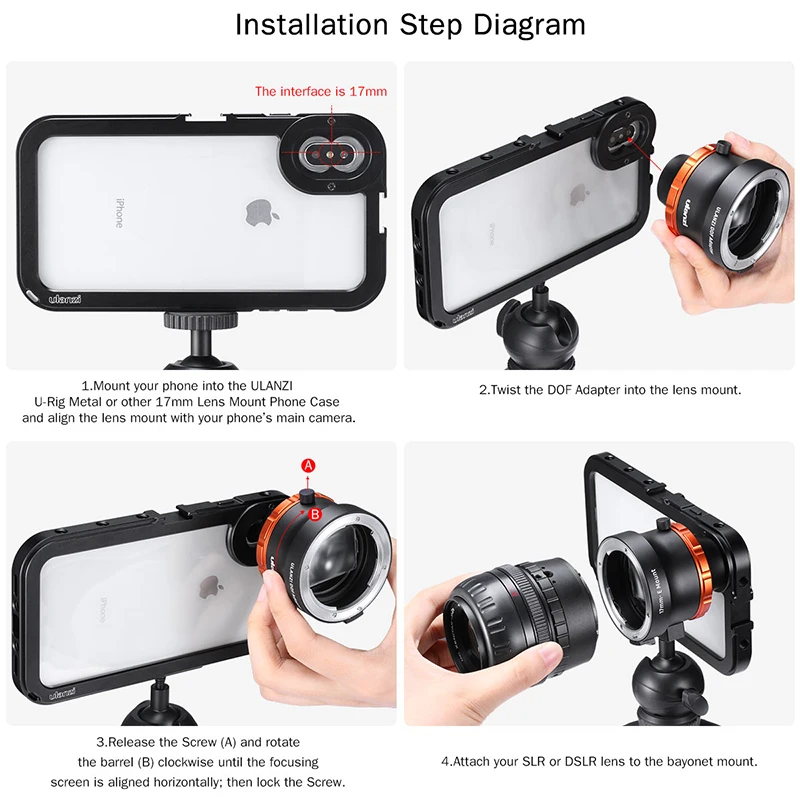 Ulanzi DOF крепление E DSLR камера полный рамки объектив адаптер клетка для iphone 11 Pro Max