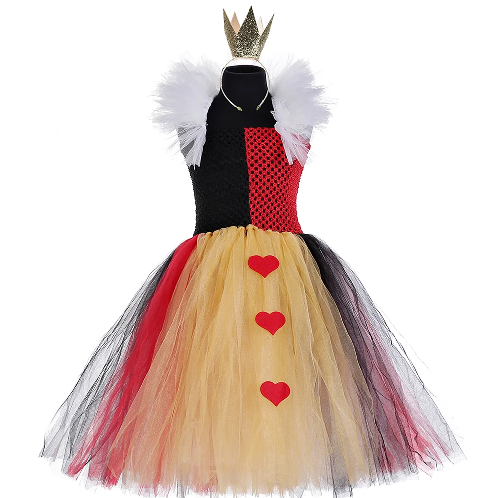 Queen сердец юбка-пачка для девочек детское платье Костюм на карнавал или Хэллоуин