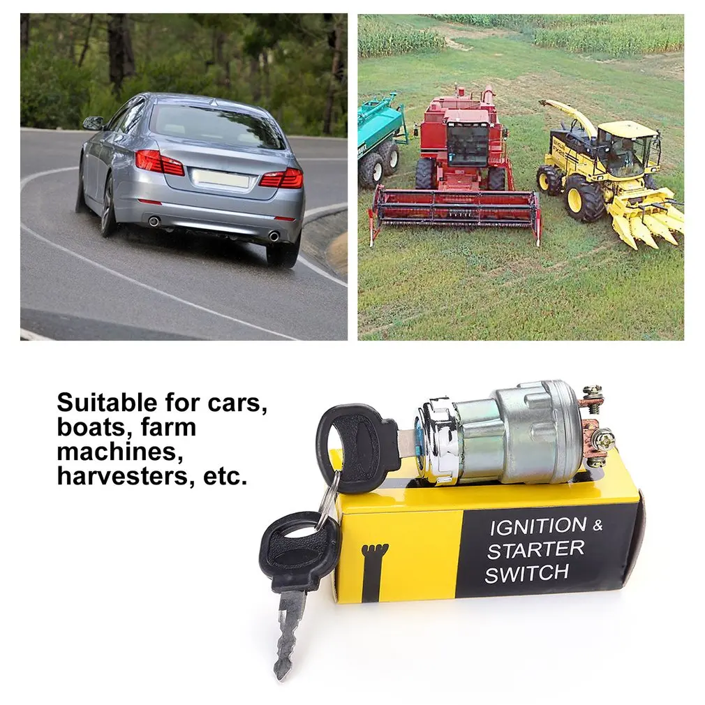 

Car Boat 12V 4 Position Ignition Starter Switch With 2 Keys For Petrol Engine Farm Machines Harvesters Supplies