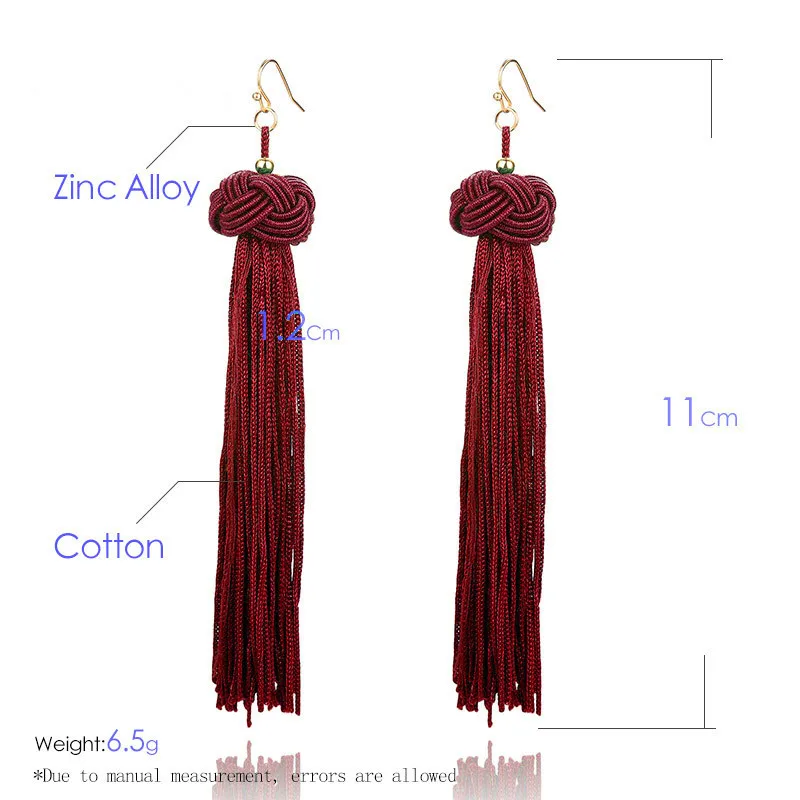 Винтажные этнические длинные висячие серьги с кисточками для женщин женские