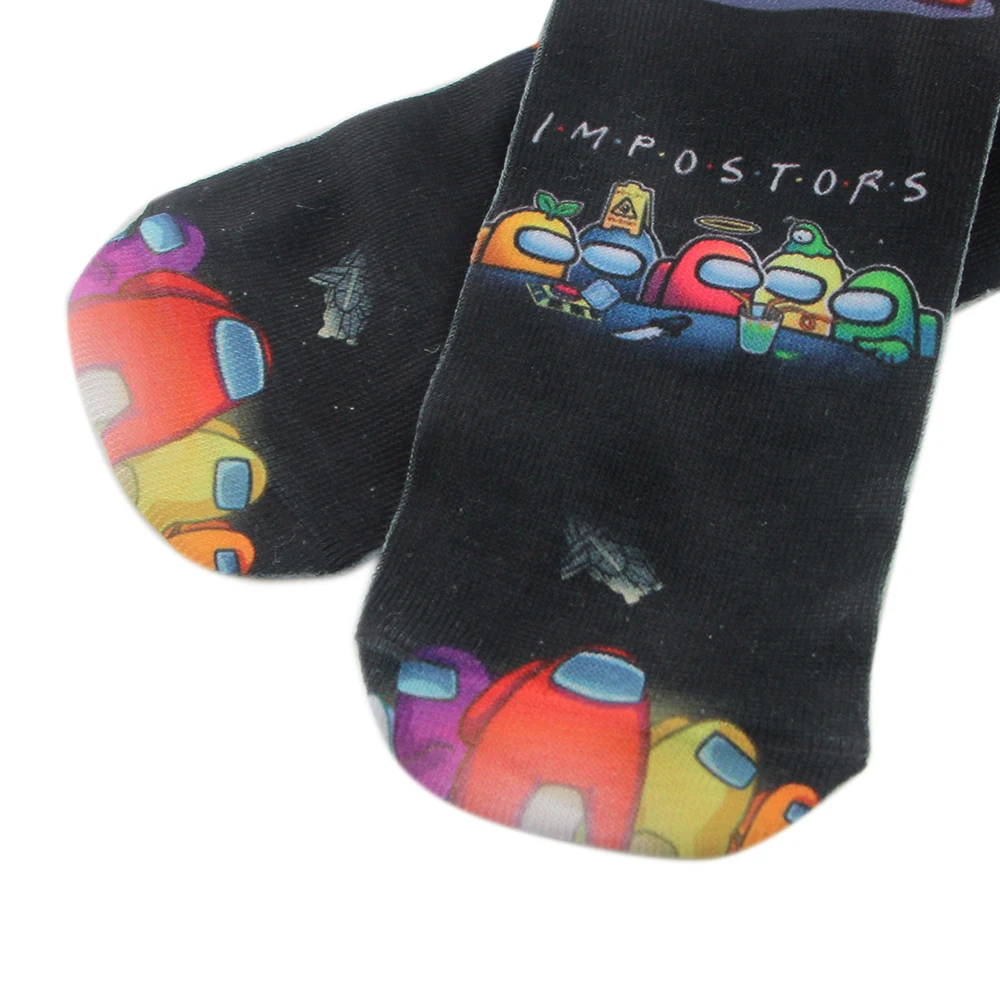 SP775 1 Pair Game Astronaut Cartoon Short Socks Fashion Ankle Casual Colorful Skateboard Happy Socks Friends Cosplay Gift