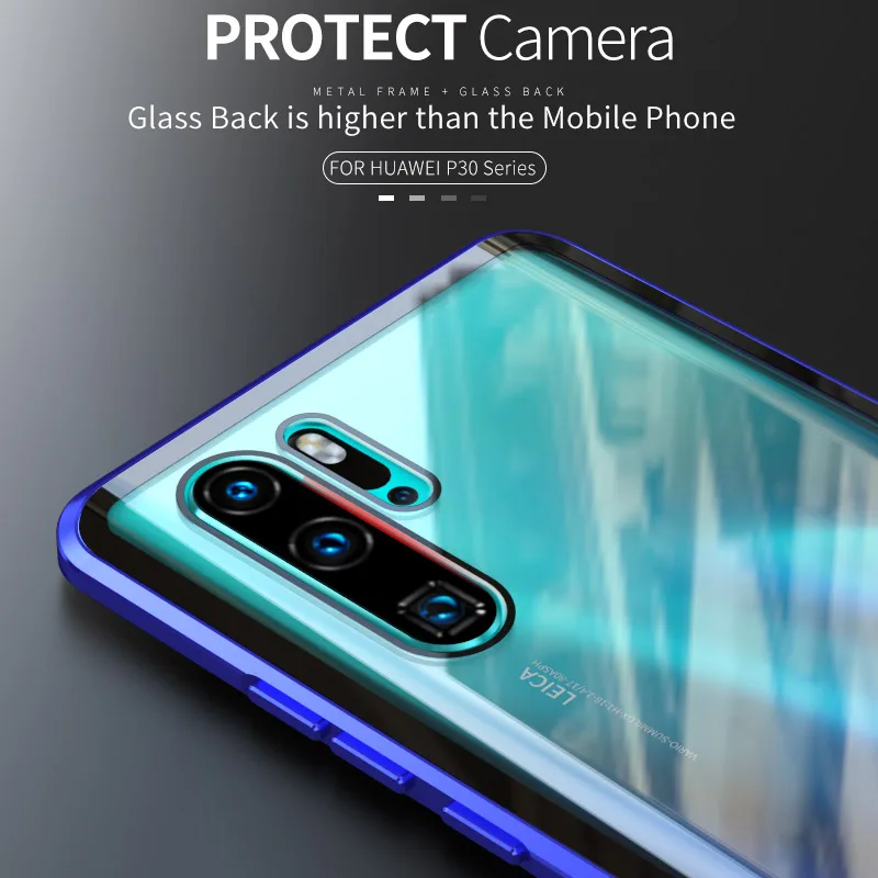 Luphie полный обертывающийся Магнитный чехол для huawei P30 Pro Чехол 9H Передняя Задняя крышка из закаленного стекла чехол для телефона huawei P30 чехол