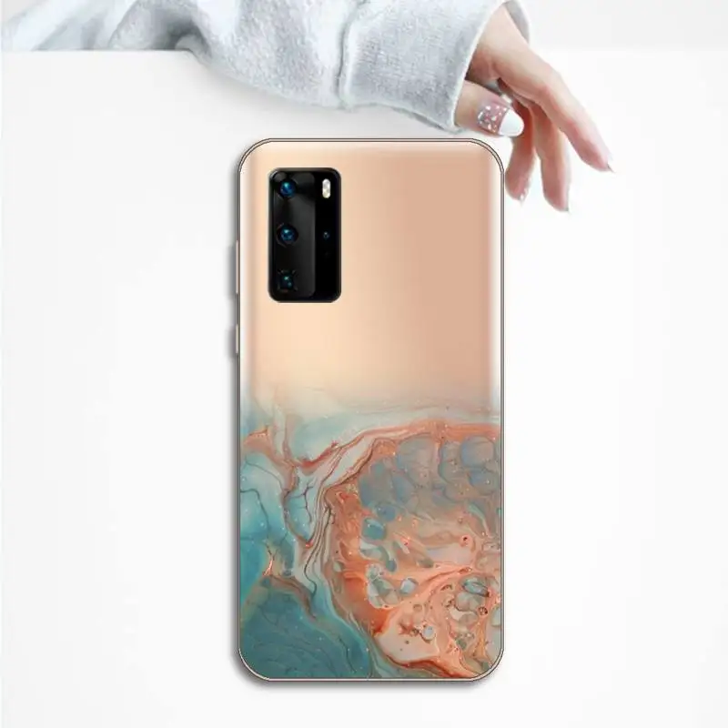 

Marble Gradient Phone Case Transparent for huawei honor P 40 30 20 lite Pro 10 i 8 9 x p smart 2019