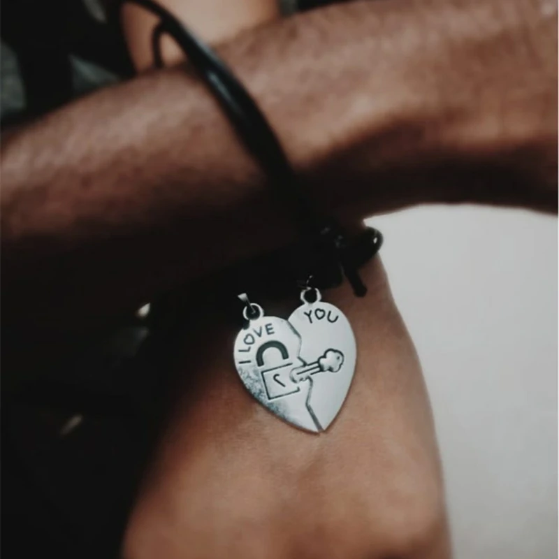 2 шт./лот Новый трендовый браслет для пар регулируемые браслеты с сердечком и