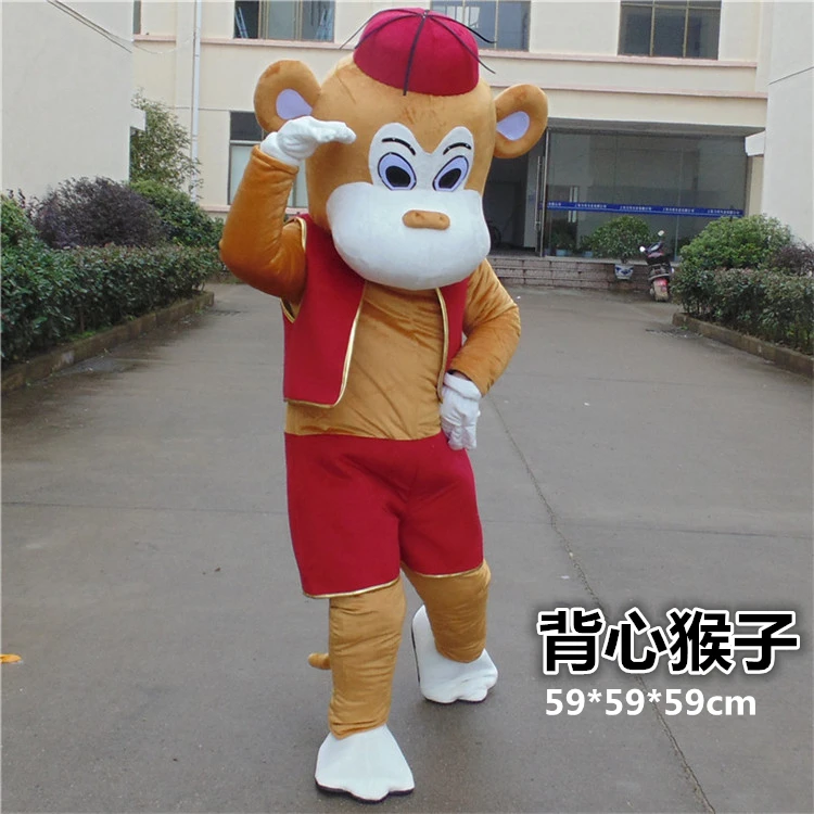 Chinese New Year Animal Mascot Monkey Costumes Cartoon Fancy Dress for Adult Halloween Party Stage Performance | Тематическая
