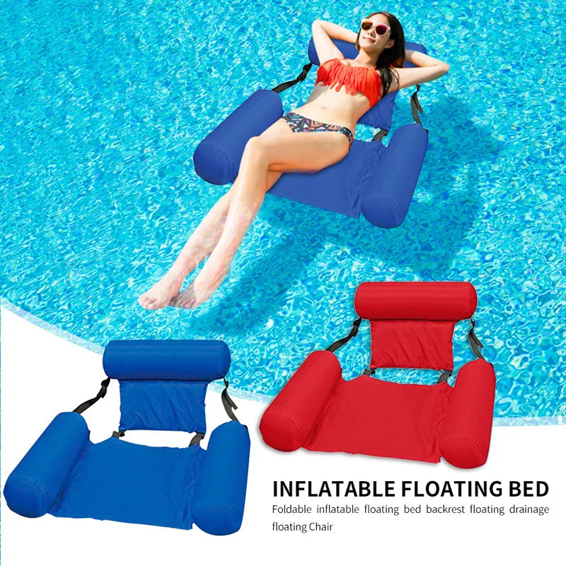 

Inflatable Foldable Floating Row Backrest Air Mattresses Bed Beach Swimming Pool Water Sports Lounger float Chair Hammock Mat